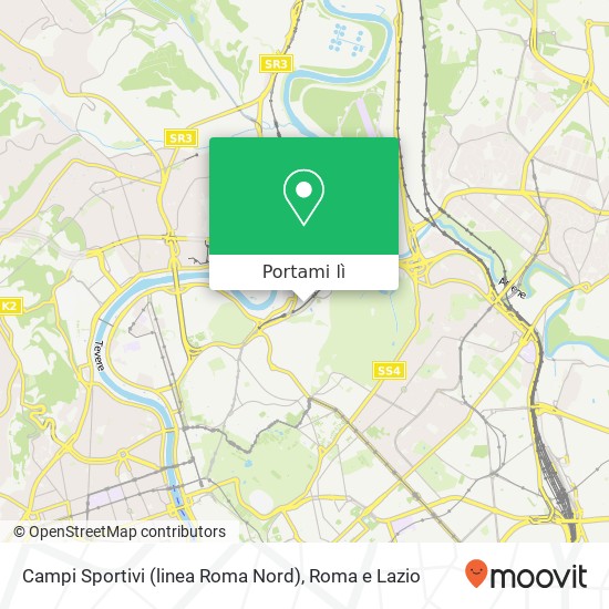Mappa Campi Sportivi (linea Roma Nord)