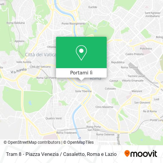 Mappa Tram 8 - Piazza Venezia / Casaletto