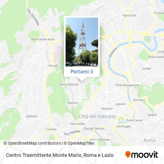 Mappa Centro Trasmittente Monte Mario