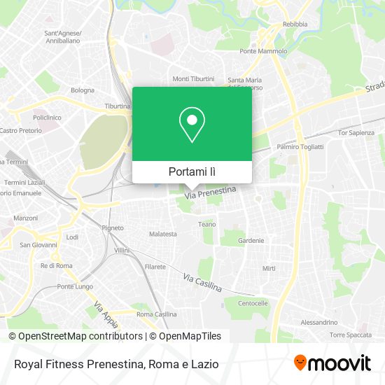 Mappa Royal Fitness Prenestina