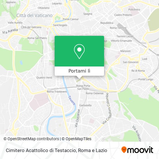 Mappa Cimitero Acattolico di Testaccio