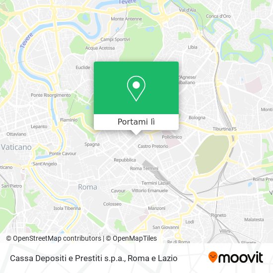 Mappa Cassa Depositi e Prestiti s.p.a.