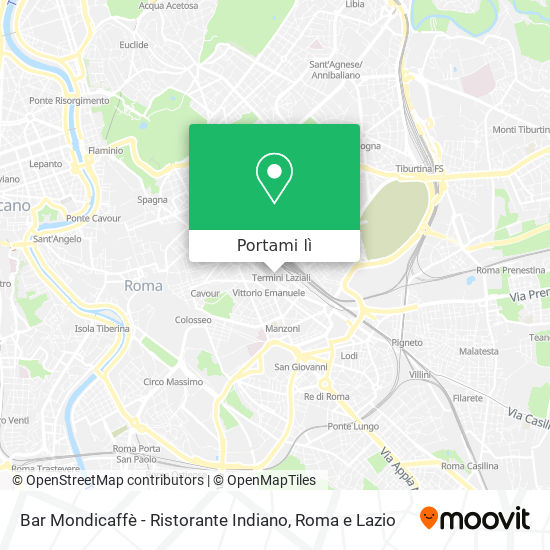 Mappa Bar Mondicaffè - Ristorante Indiano