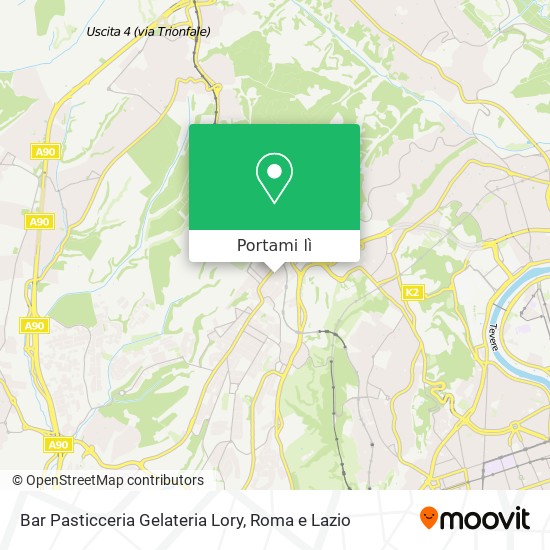 Mappa Bar Pasticceria Gelateria Lory