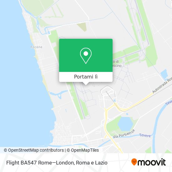 Mappa Flight BA547 Rome—London