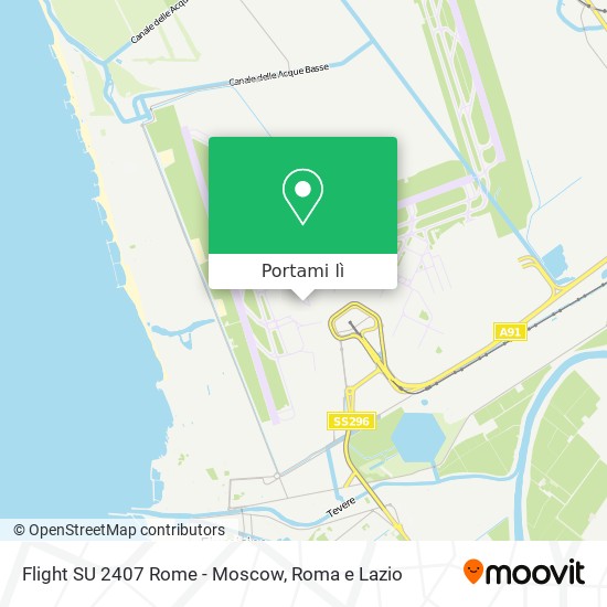 Mappa Flight SU 2407 Rome - Moscow