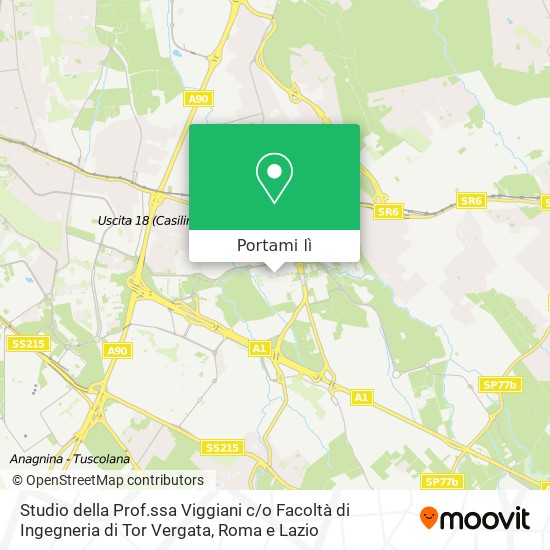 Mappa Studio della Prof.ssa Viggiani c / o Facoltà di Ingegneria di Tor Vergata