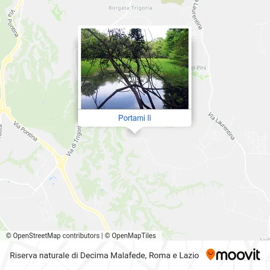 Mappa Riserva naturale di Decima Malafede
