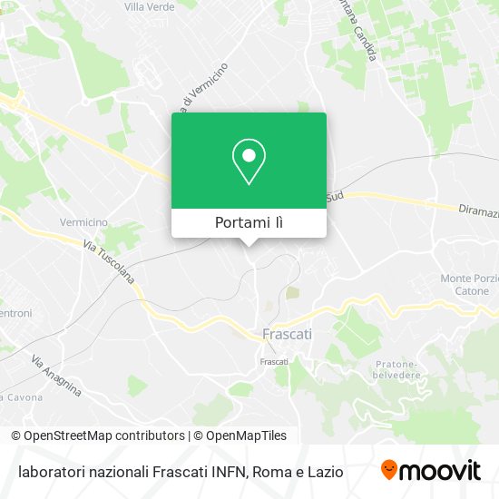 Mappa laboratori nazionali  Frascati INFN