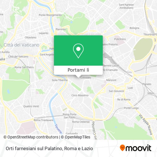 Mappa Orti farnesiani sul Palatino