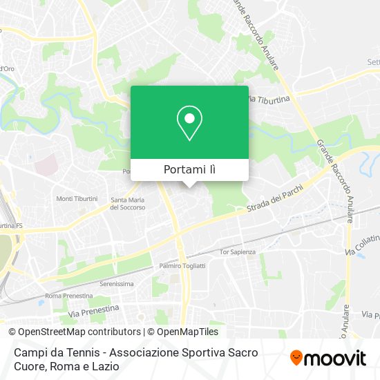 Mappa Campi da Tennis - Associazione Sportiva Sacro Cuore