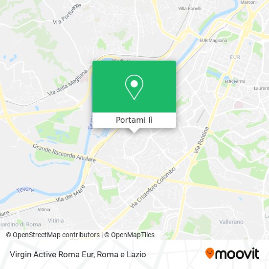 Mappa Virgin Active Roma Eur