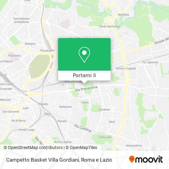 Mappa Campetto Basket Villa Gordiani