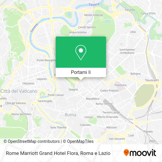 Mappa Rome Marriott Grand Hotel Flora