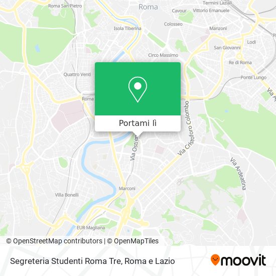 Mappa Segreteria Studenti  Roma Tre