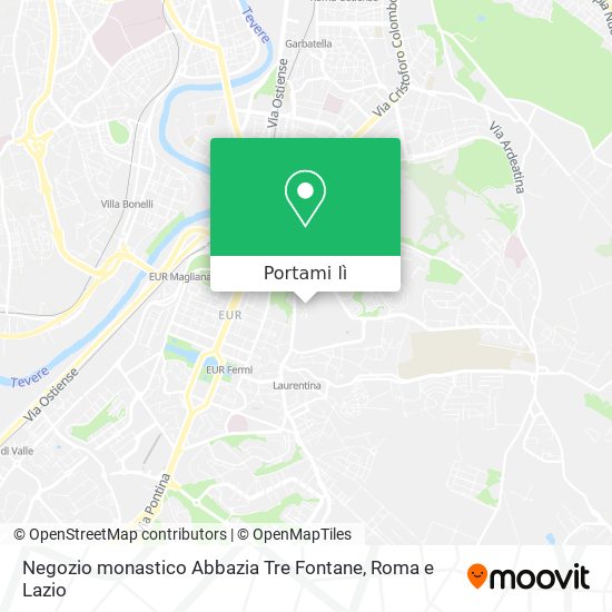 Mappa Negozio monastico Abbazia Tre Fontane