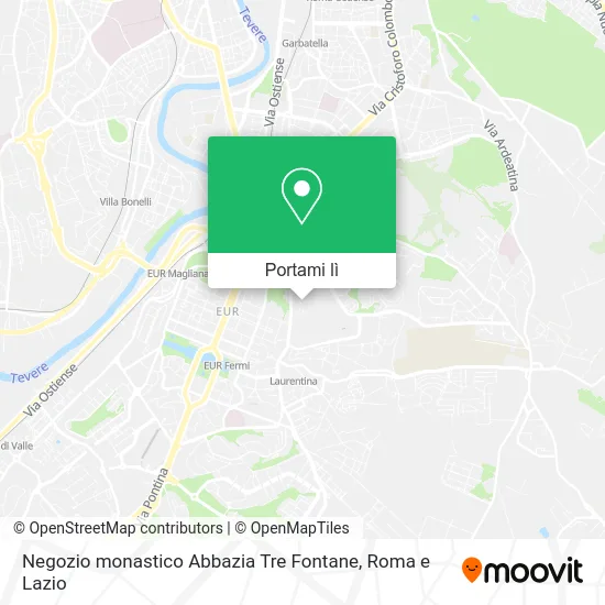 Mappa Negozio monastico Abbazia Tre Fontane