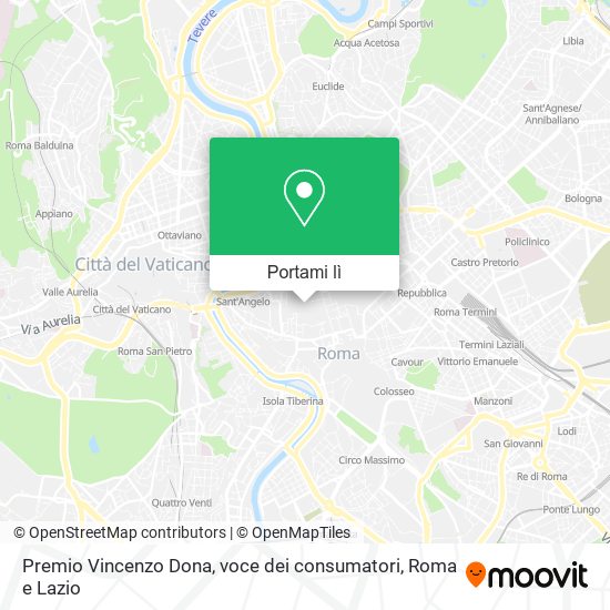 Mappa Premio  Vincenzo Dona, voce dei consumatori