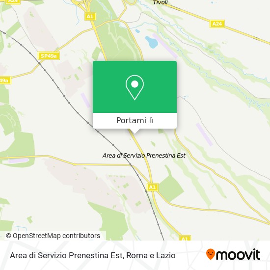 Mappa Area di Servizio Prenestina Est