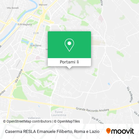 Mappa Caserma  RESLA  Emanuele Filiberto