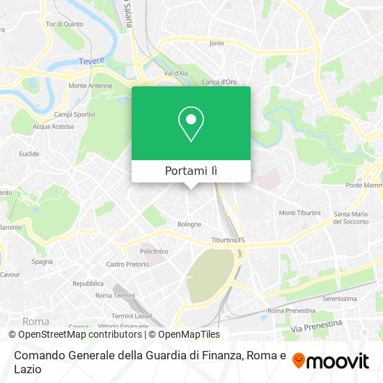 Mappa Comando Generale della Guardia di Finanza