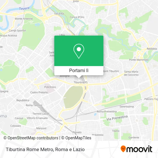 Mappa Tiburtina Rome Metro