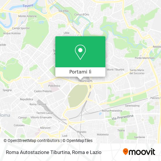 Mappa Roma Autostazione Tiburtina