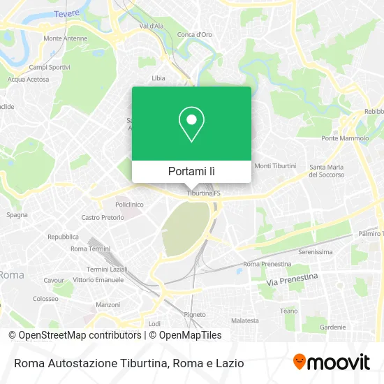 Mappa Roma Autostazione Tiburtina