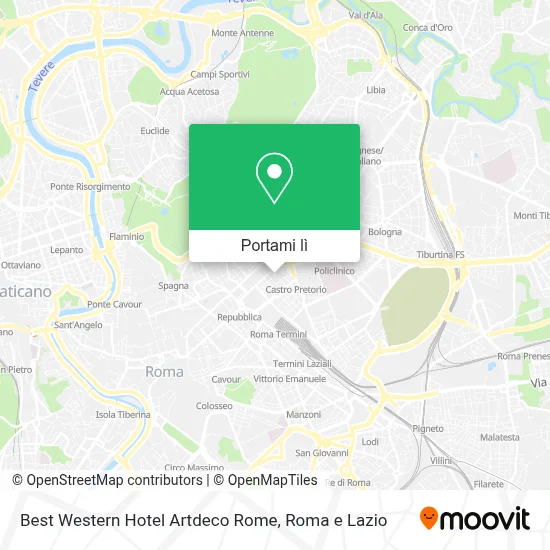 Mappa Best Western Hotel Artdeco Rome