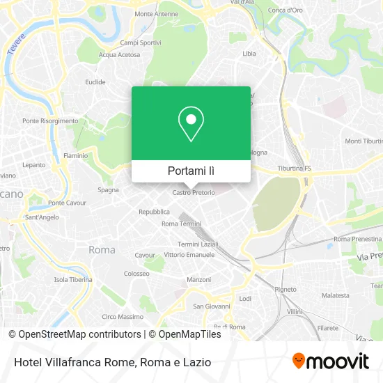 Mappa Hotel Villafranca Rome