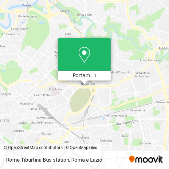 Mappa Rome Tiburtina Bus station