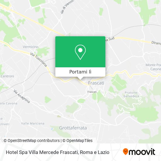 Mappa Hotel Spa Villa Mercede Frascati