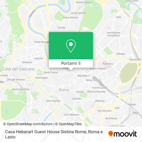 Mappa Casa Heberart Guest House Sistina Rome