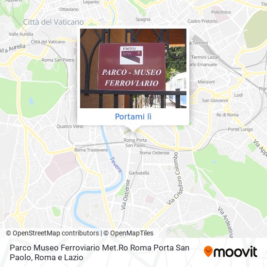Mappa Parco Museo Ferroviario Met.Ro Roma Porta San Paolo