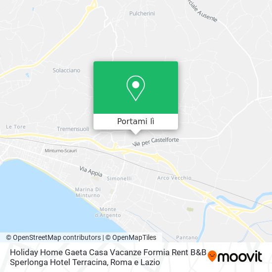 Mappa Holiday Home Gaeta Casa Vacanze Formia Rent B&B Sperlonga Hotel Terracina