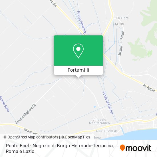 Mappa Punto Enel - Negozio di Borgo Hermada-Terracina