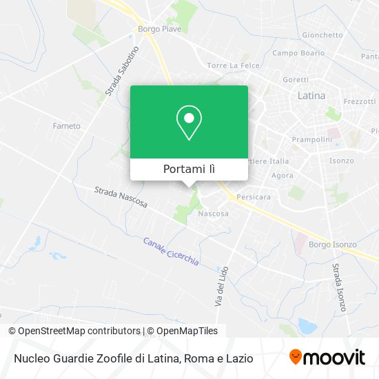 Mappa Nucleo Guardie Zoofile di Latina