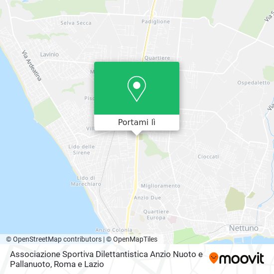 Mappa Associazione Sportiva Dilettantistica Anzio Nuoto e Pallanuoto