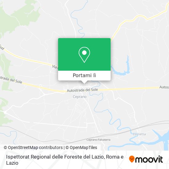 Mappa Ispettorat Regional delle Foreste del Lazio