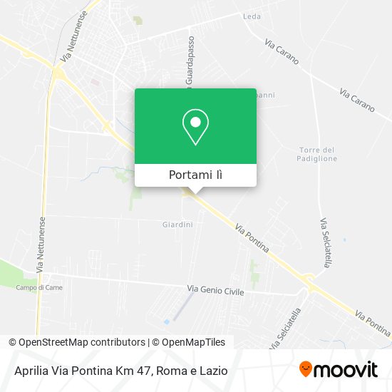 Mappa Aprilia Via Pontina Km 47