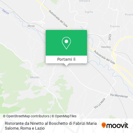 Mappa Ristorante da Ninetto al Boschetto di Fabrizi Maria Salome