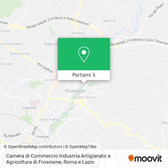 Mappa Camera di Commercio Industria Artigianato e Agricoltura di Frosinone