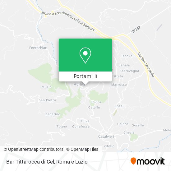 Mappa Bar Tittarocca di Cel