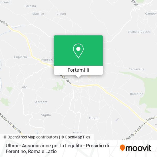 Mappa Ultimi - Associazione per la Legalità - Presidio di Ferentino