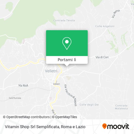 Mappa Vitamin Shop Srl Semplificata