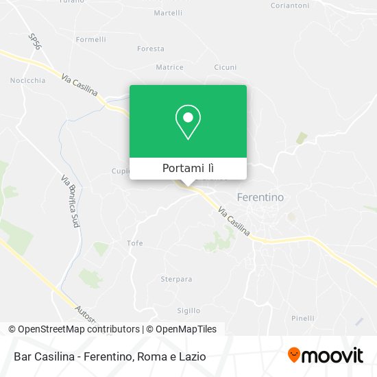 Mappa Bar Casilina - Ferentino