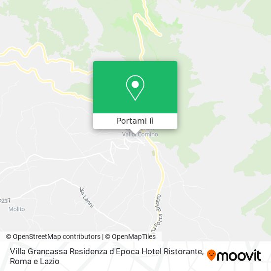 Mappa Villa Grancassa Residenza d'Epoca Hotel Ristorante