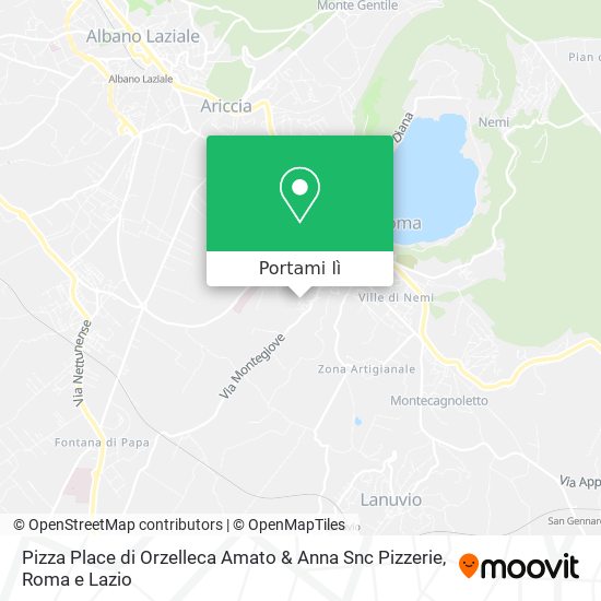 Mappa Pizza Place di Orzelleca Amato & Anna Snc Pizzerie