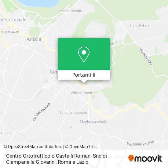 Mappa Centro Ortofrutticolo Castelli Romani Snc di Ciampanella Giovanni