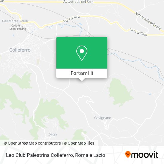 Mappa Leo Club Palestrina Colleferro